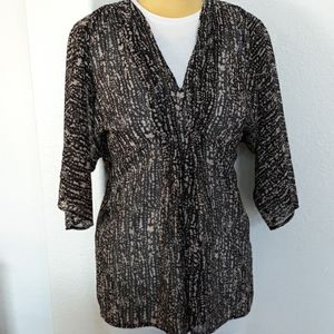 ✨HP✨ H&M Batwing Semi-Sheer Print Tunic sz 10